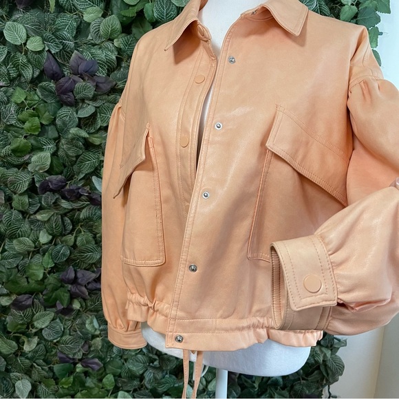 7 For All Mankind Jacket- Women’s Soft Faux Leather Jacket Peach color size S, M - Picture 11 of 11